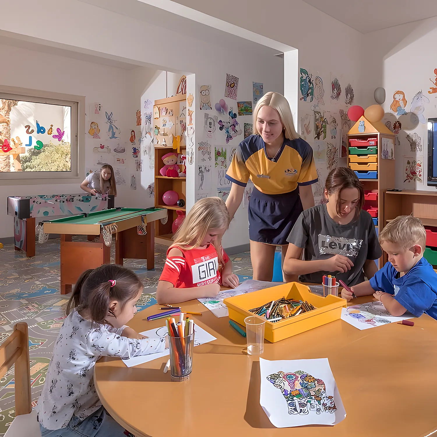 Children's club and garden play areas within the resort grounds